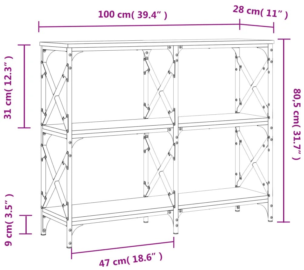 ΤΡΑΠΕΖΙ ΚΟΝΣΟΛΑ ΓΚΡΙ SONOMA 100X28X80,5 ΕΚ. ΕΠΕΞΕΡΓΑΣΜΕΝΟ ΞΥΛΟ 835422