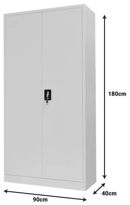 Ντουλάπα Urgen Μεταλλική Ανοιχτό Γκρί 90x40x180 εκ. 90x40x180 εκ.