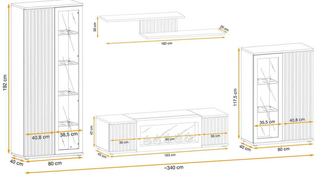 Swap XIX Σύνθεση Καφέ δρυς 280x180x40