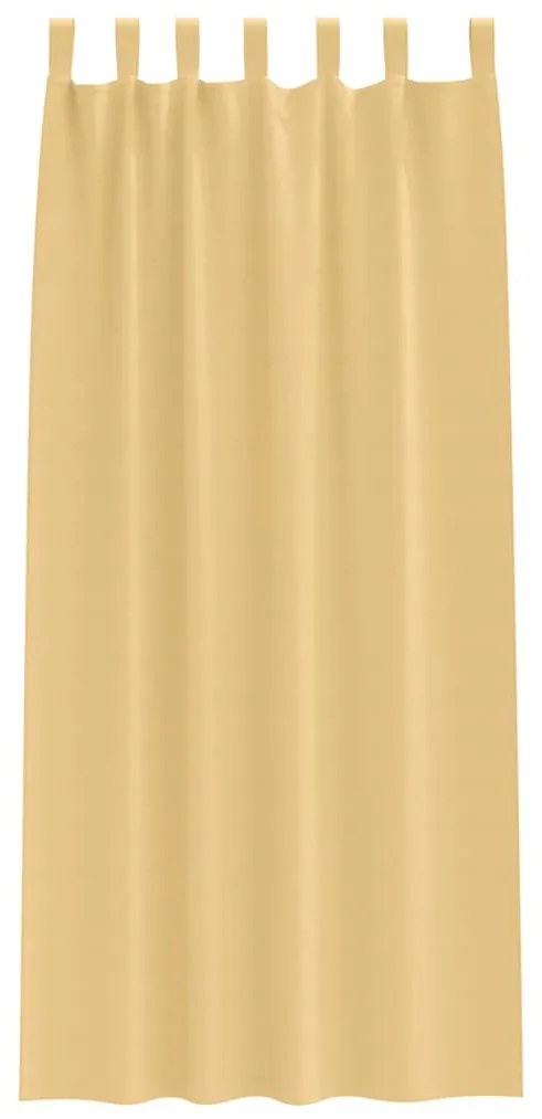 vidaXL Κουρτίνες με κουρτίνες 2 pcs Μπεζ 245x140εκ. Πολυεστέρας