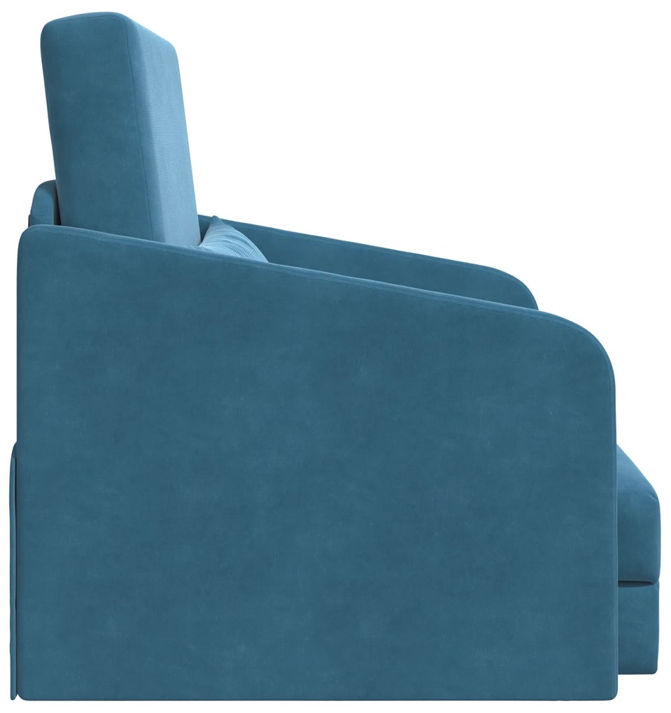 vidaXL Καναπές Κρεβάτι 2 σε 1 Μπλε 65x80x83 cm Βελούδιο