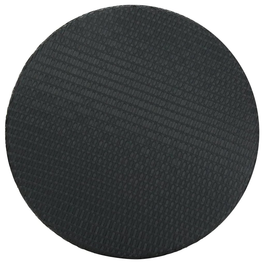 vidaXL Τραπέζι Κήπου Μαύρο 75,5 x 106 εκ. από Συνθετικό Ρατάν