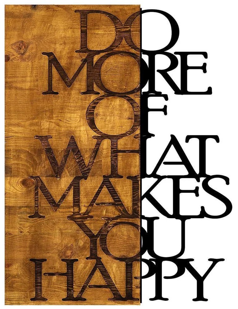 Διακοσμητικό Τοίχου Do More 899SKL1334 42x58cm Walnut-Black Wallity Μέταλλο,Ξύλο