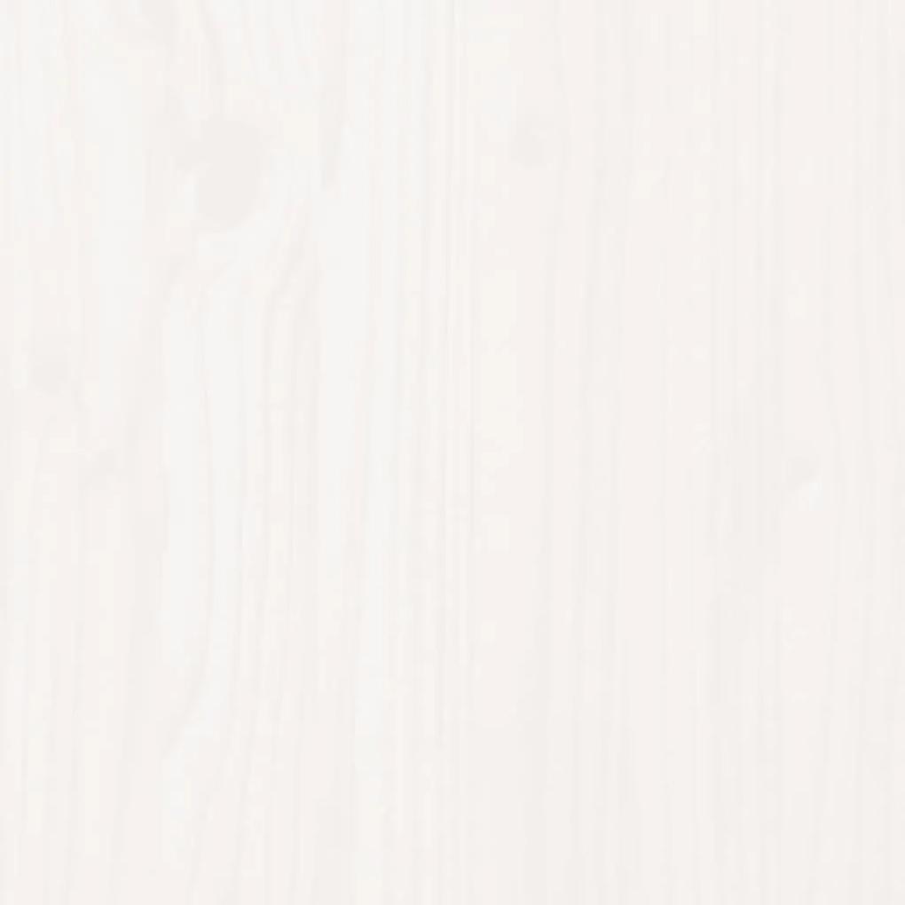 vidaXL Κομοδίνο Λευκό 79,5 x 38 x 65,5 εκ. από Μασίφ Ξύλο Πεύκου