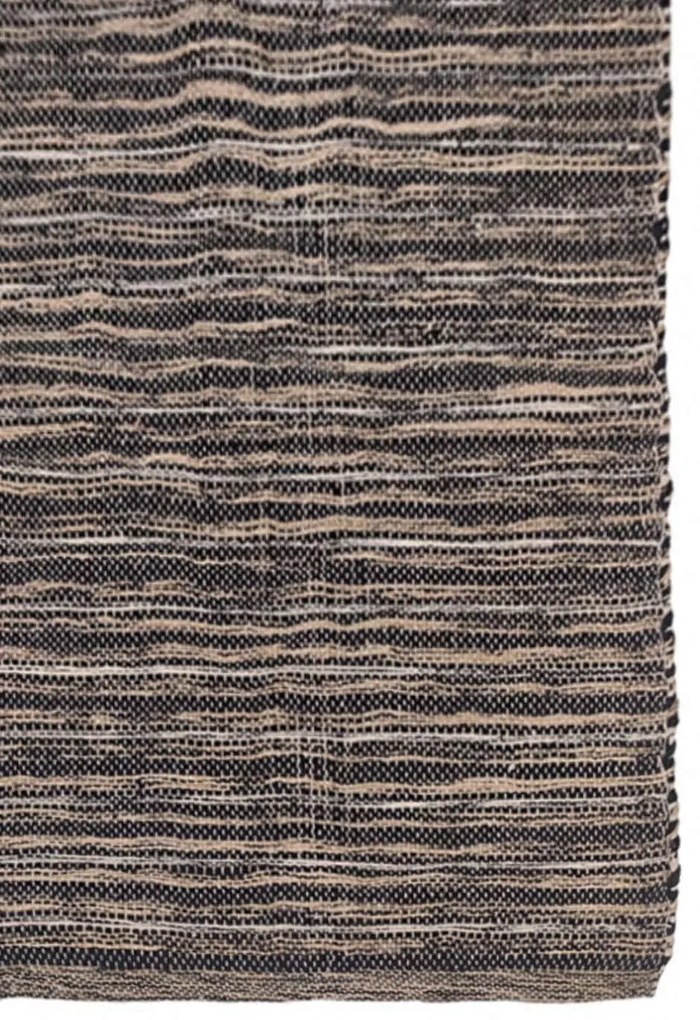 Χαλί Γιούτας Με Ρίγα 00.02.23540 Natural-Black 60X90cm