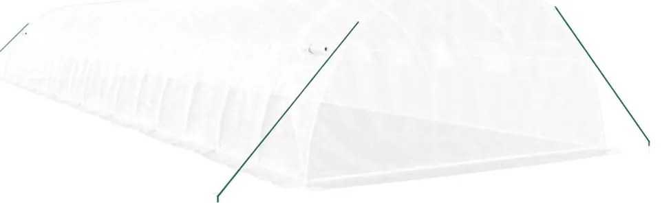 vidaXL Θερμοκήπιο Λευκό 64 μ² 16 x 4 x 2 μ. με Ατσάλινο Πλαίσιο
