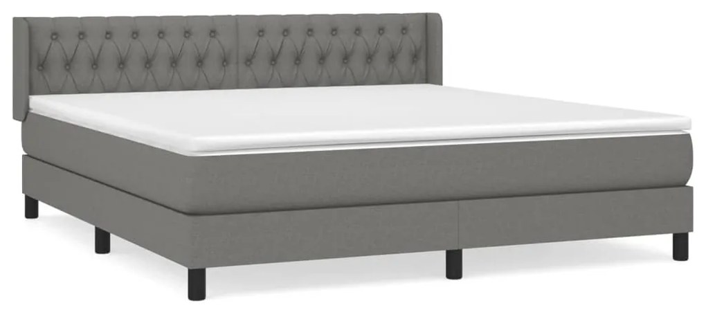 ΚΡΕΒΑΤΙ BOXSPRING ΜΕ ΣΤΡΩΜΑ ΣΚΟΥΡΟ ΓΚΡΙ 180X200 ΕΚ ΥΦΑΣΜΑΤΙΝ 3129970