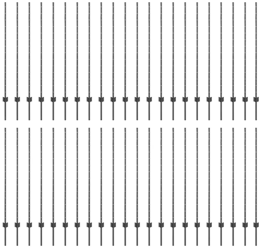 vidaXL Πό posts φράχτη 88 pcs Γκρι 180 cm Ατσάλι