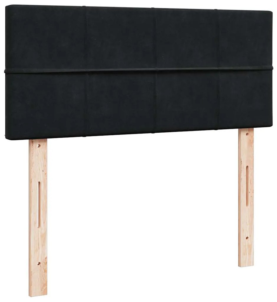 vidaXL Κρεβάτι Boxspring με Στρώμα Μαύρο 120x190 εκ. Βελούδινο