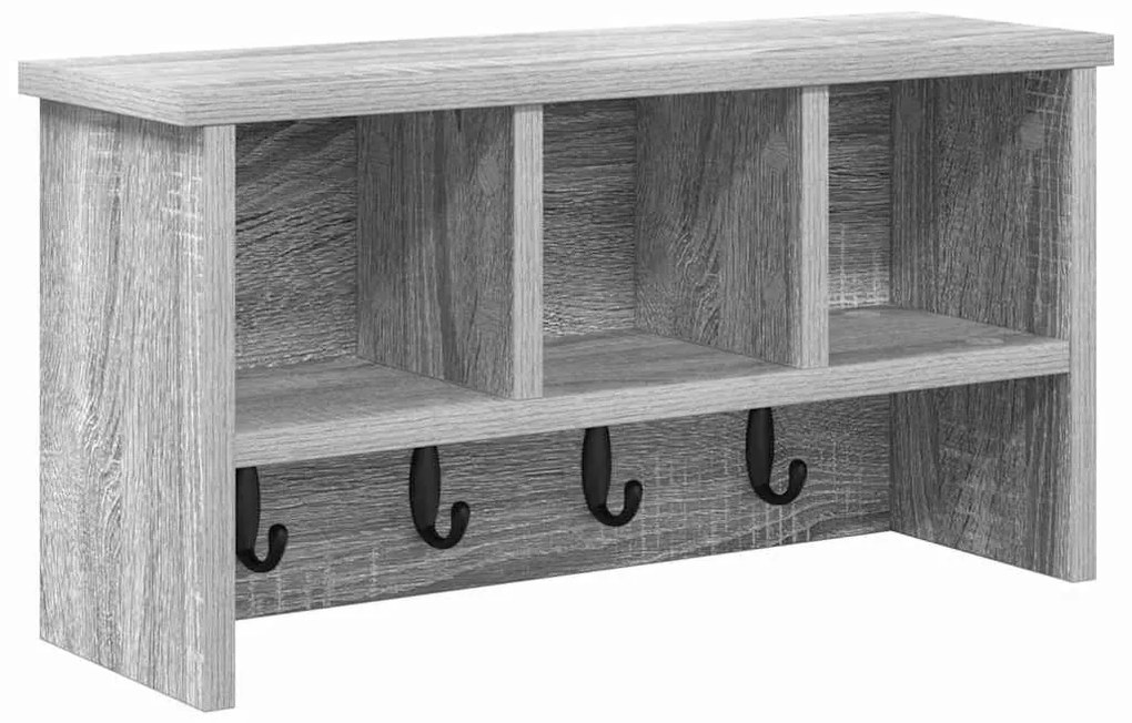 vidaXL Τοίχου Κρεμάστρα Γκρι sonoma 50 x 16 x 26 εκ Επεξεργασμένο ξύλο