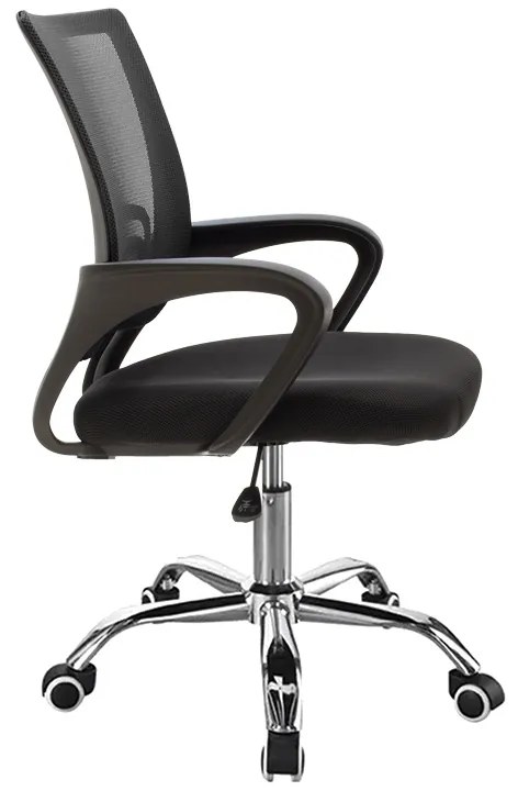 Καρέκλα γραφείου Berto II pakoworld με ανάκλιση ύφασμα mesh σε μαύρη απόχρωση 60x48x85-95εκ