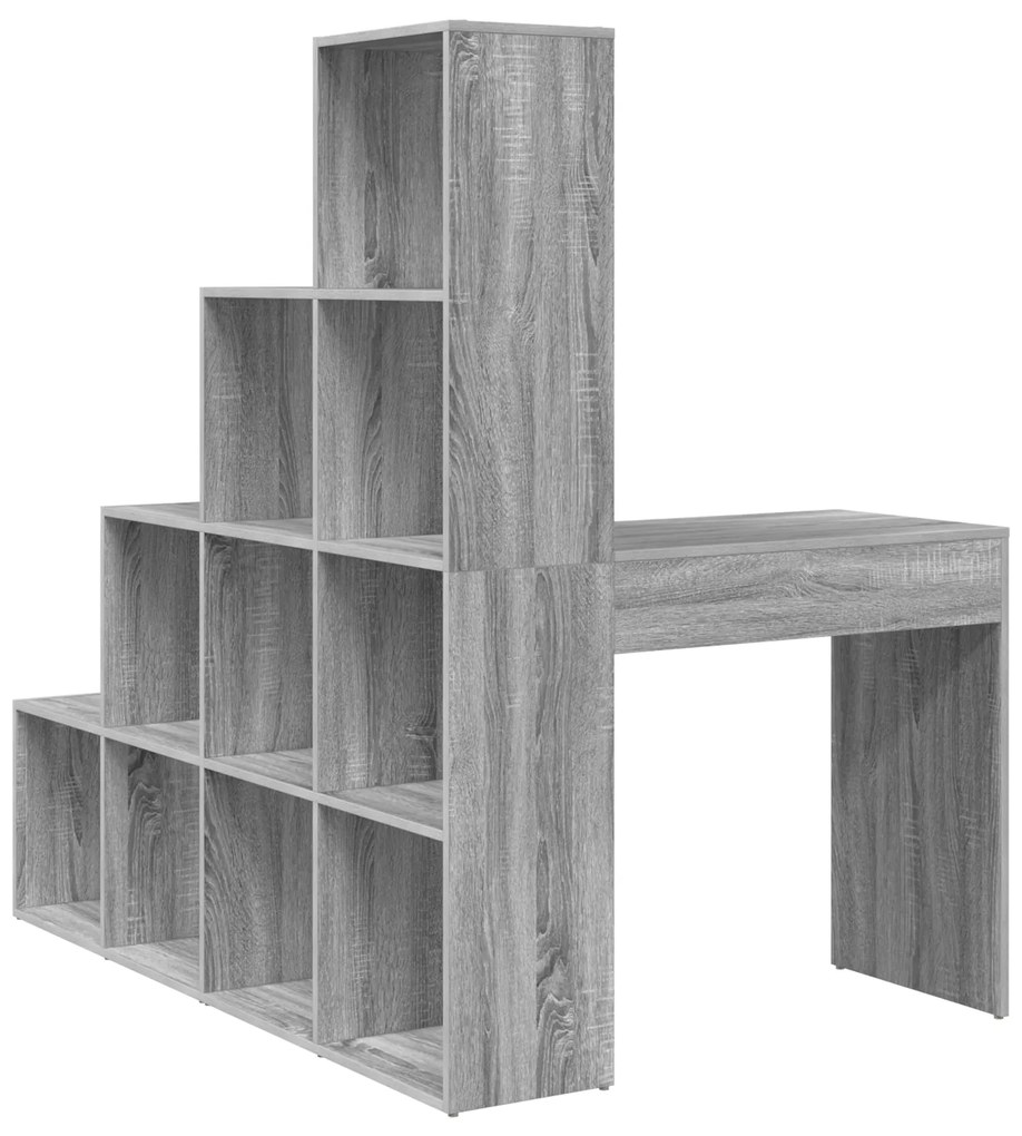 vidaXL Γωνιακό γραφείο με ράφι Γκρι sonoma 101.5 x 149.5 x 149.5 εκ.