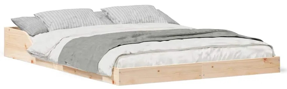 vidaXL Σκελετός Κρεβατιού Καφέ 120 x 200 cm Μασίφ ξύλο πεύκου