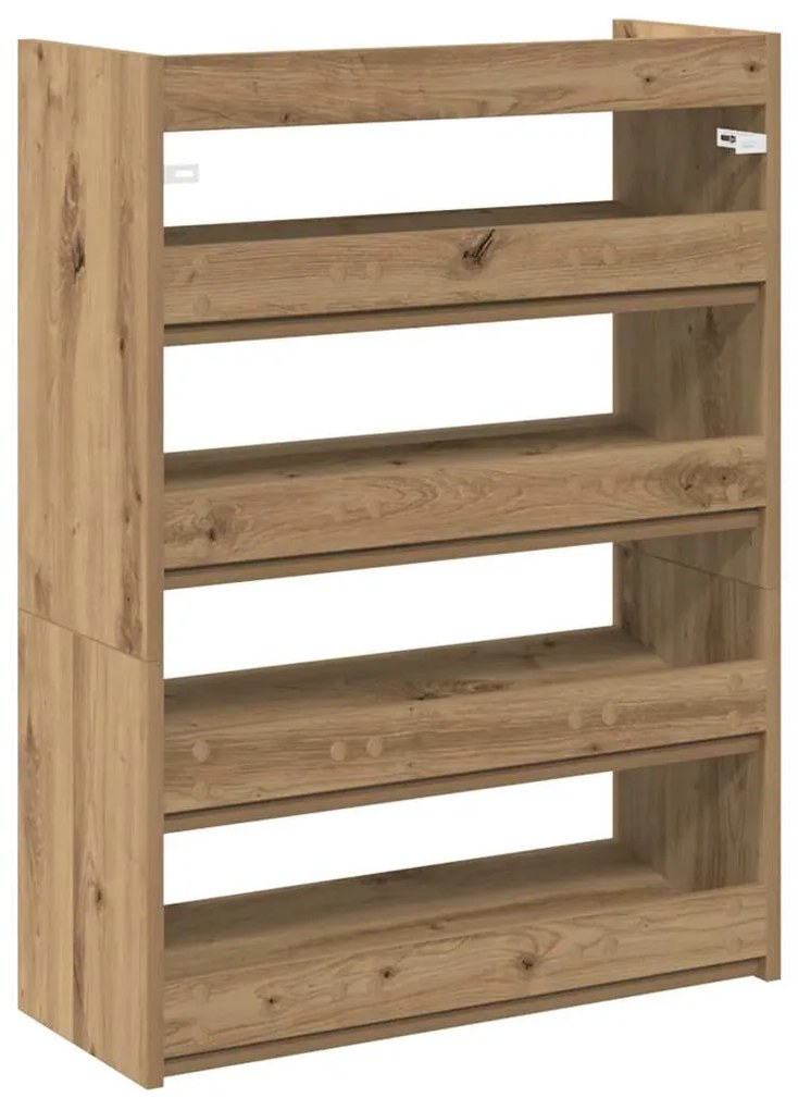 vidaXL Ράφι παπουτσιών  Artisan Oak 60x25x81 cm Κατασκευασμένο ξύλο