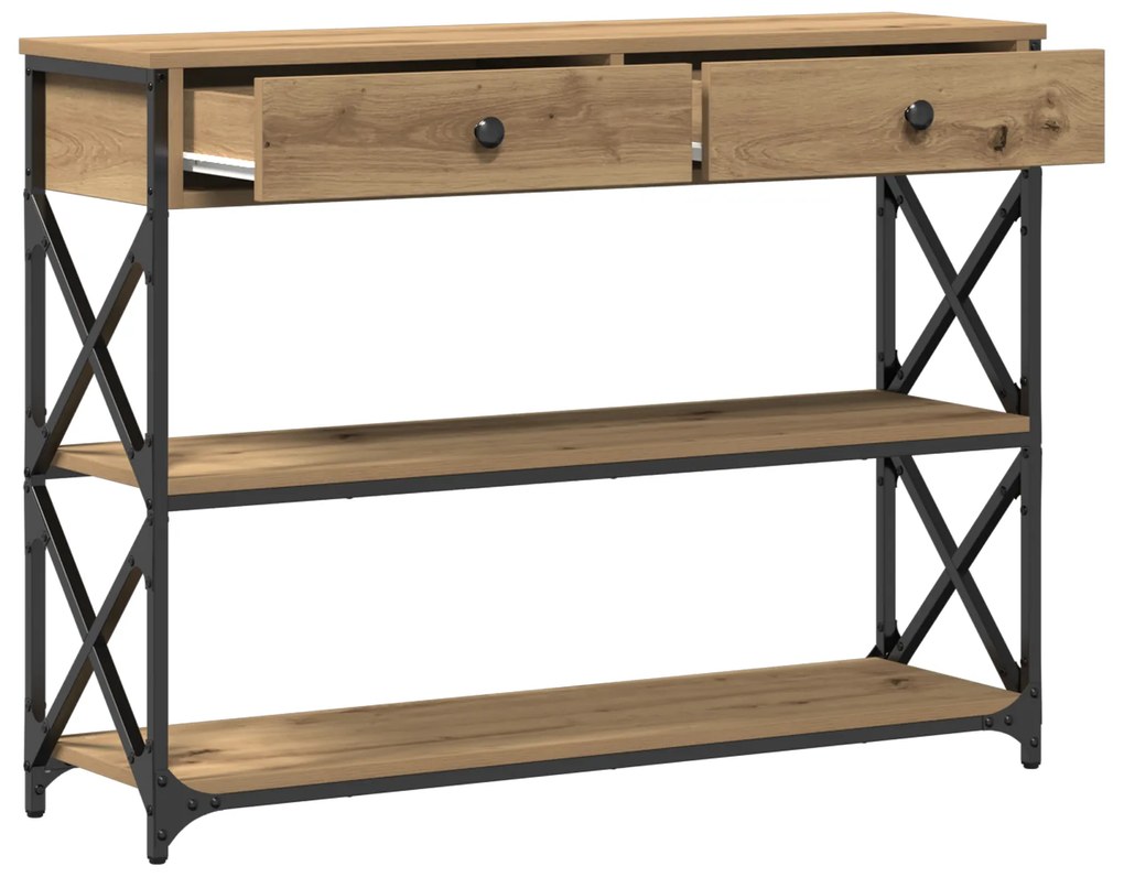 vidaXL Τραπέζι Σαλονιού Artisan Oak 100x28x75 εκ. Κατασκευασμένο από Ξύλο και Ατσάλι