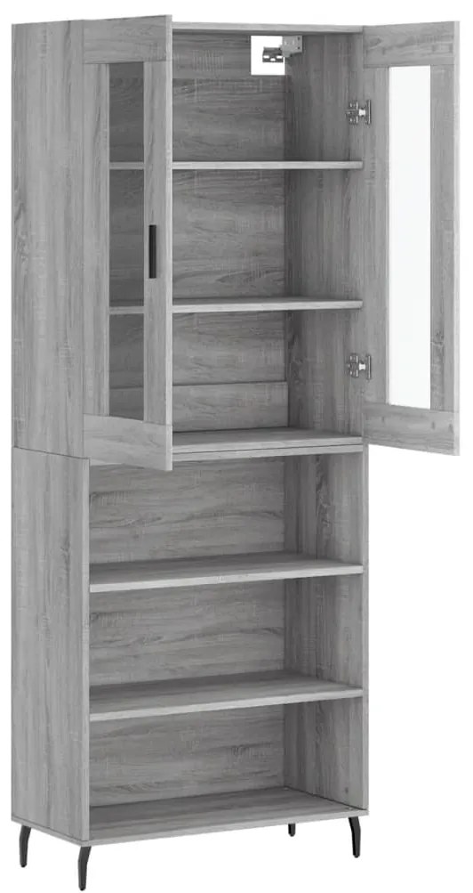 vidaXL Ντουλάπι Γκρι Sonoma 69,5 x 34 x 180 εκ. Επεξεργασμένο Ξύλο