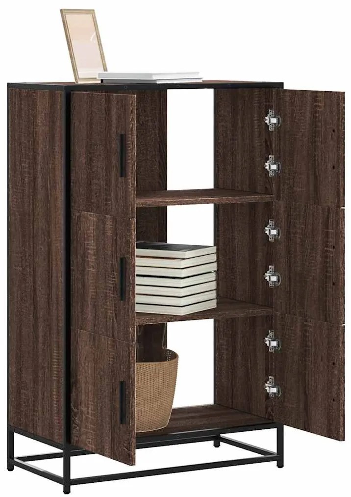 vidaXL Highboard καφέ δρυς Κατασκευασμένο ξύλο και μέταλλο