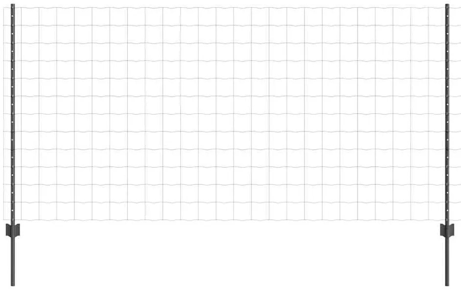vidaXL Φράχτης με Στήλες. Γκρι 1.2 x 25 m Ατσάλι
