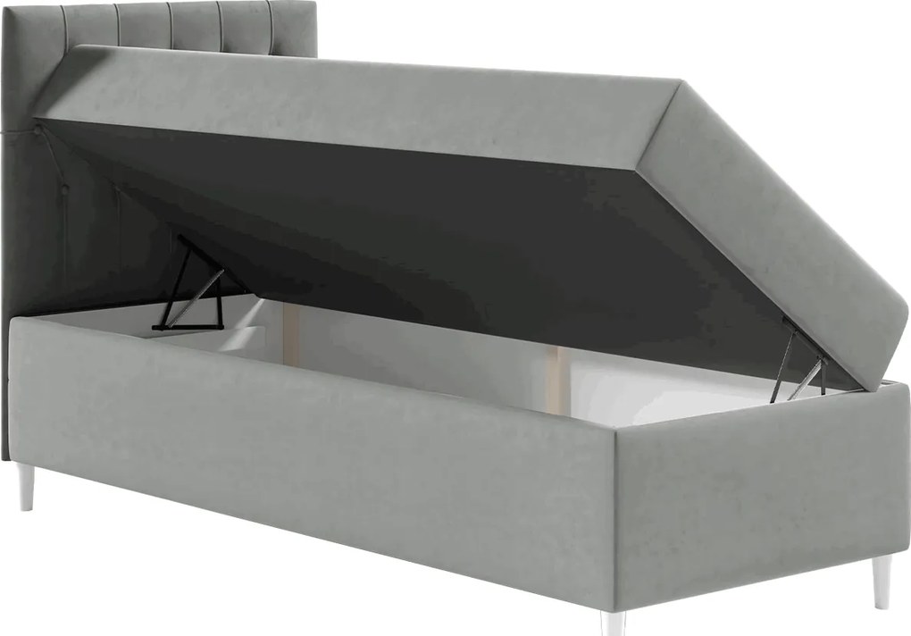 Επενδυμένο κρεβάτι Junior Filip I-Mpez-Μήκος: 100 εκ.-Aristera