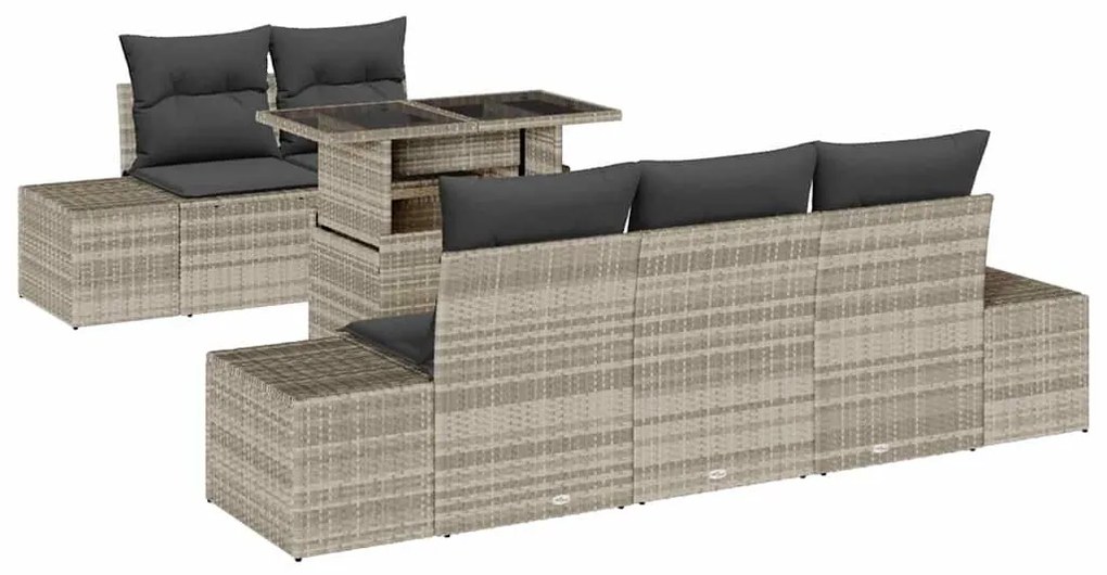 vidaXL Σετ Καναπέ Κήπου 6 pcs Ανοιχτό γκρι 100 x 55 x 73 εκ