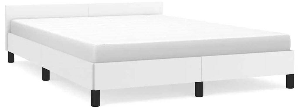 vidaXL Σκελετός Κρεβατιού με Κεφαλάρι Χωρίς Στρώμα Λευκό 140x200 εκ.