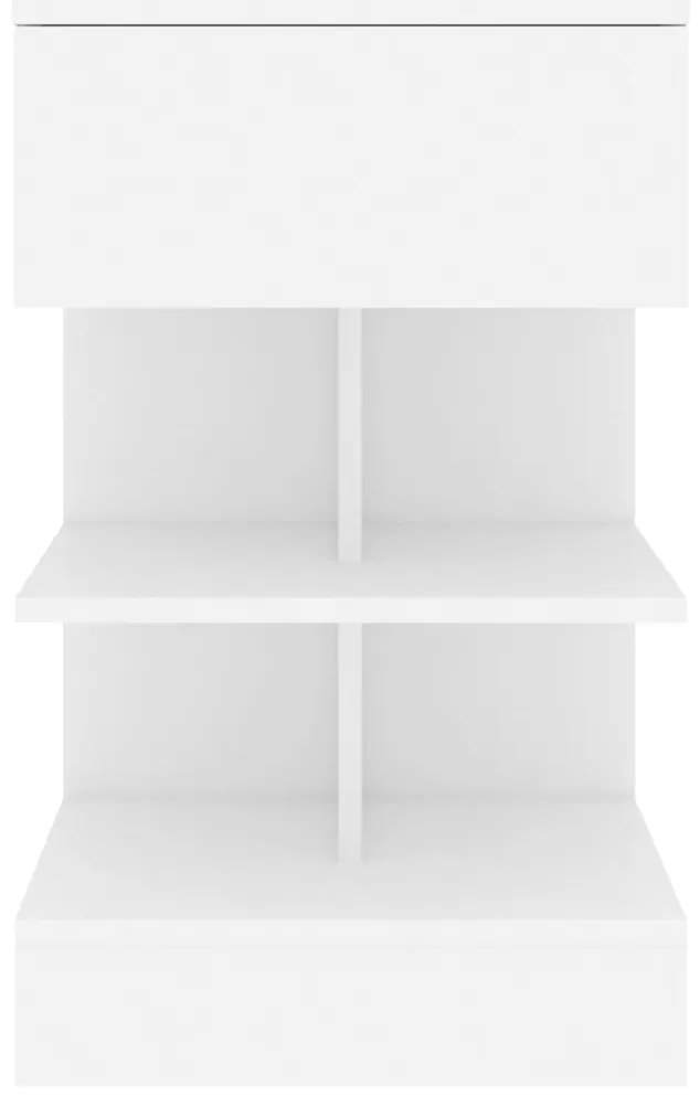 vidaXL Κομοδίνο Λευκό 40 x 35 x 65 εκ. από Επεξ. Ξύλο