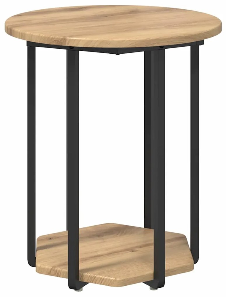 vidaXL Σετ βοηθητικά τραπεζάκια με ράφι 2 pcs Δρυς Artisan και Μαύρο