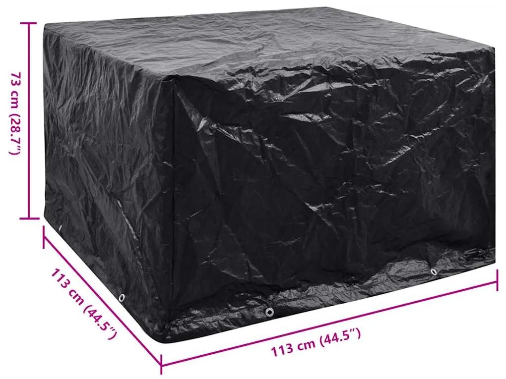 vidaXL Κάλυμμα Επίπλων Κήπου με 8 Κρίκους 113 x 113 x 73 εκ.