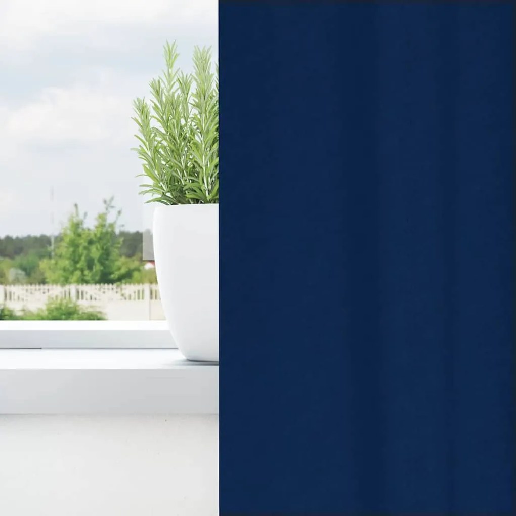 vidaXL Κουρτίνες με κουρτίνες 2 pcs Σκούρο Μπλε 225x140εκ. Πολυεστέρας