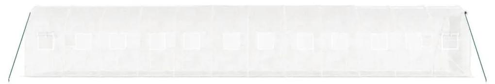 Θερμοκήπιο με Ατσάλινο Πλαίσιο Λευκό 24 μ² 12 x 2 x 2 μ. - Λευκό