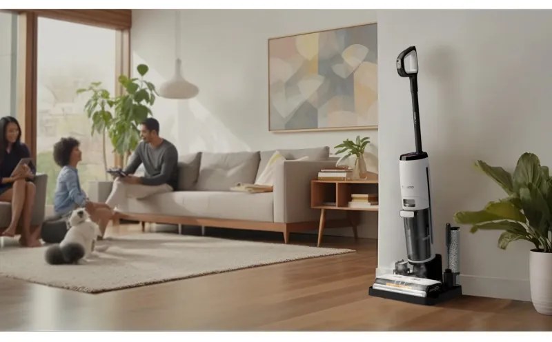 Κάθετη ηλεκτρική σκούπα Tineco Floor One S7 Steam Plus 4B1, 240W, Στεγνό/Υγρό, 0,7 l βρώμικο/0,8 l καθαρό, οθόνη LED και φωτισμός, Ατμός + στέγνωμα, Λευκό/μαύρο
