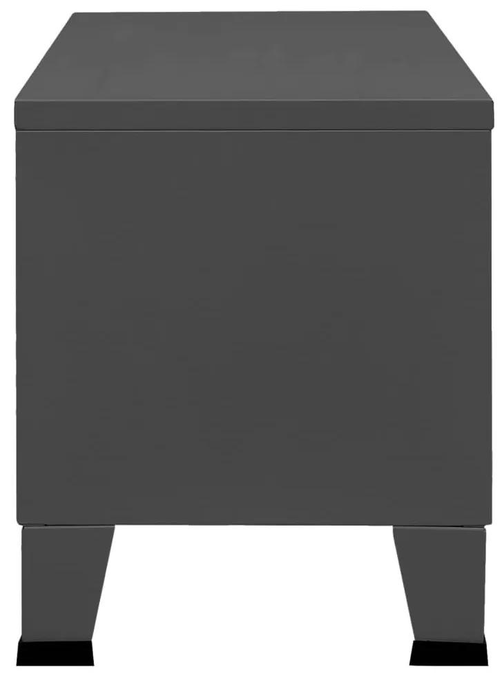 Έπιπλο Τηλεόρασης Βιομηχανικό Στιλ Ανθρακί 105x35x42 εκ Μέταλλο - Ανθρακί