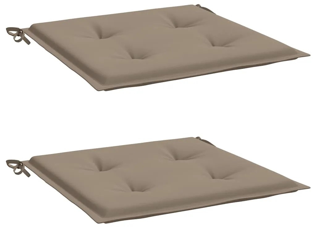 vidaXL Μαξιλάρια Καρέκλας Κήπου 2 τεμ. Taupe 40x40x3 εκ. Υφασμάτινα