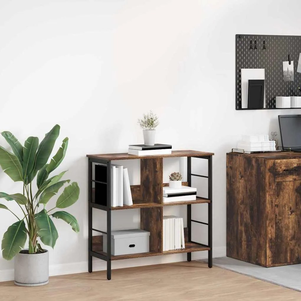 vidaXL Ράφι Βιβλίων Καπνιστό Δρύς 82 x 32 x 79 εκ. Επεξεργασμένο ξύλο