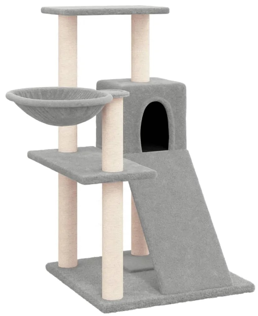 vidaXL Γατόδεντρο Aνοιχτό Γκρι 82 εκ. με Στύλους Ξυσίματος από Σιζάλ