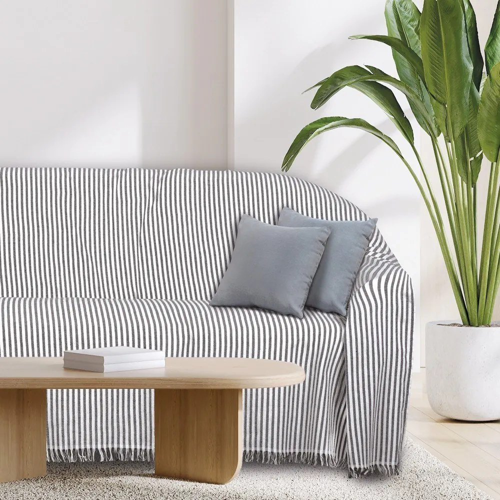 Ριχτάρι 0253 Ecru-Black Das Home Τριθέσιο 180x300cm Βαμβάκι-Πολυέστερ