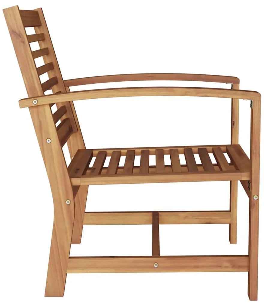 vidaXL Καρέκλες Κήπου 2 pcs Φυσικό 60 x 65 x 76.5 εκ Μασίφ ξύλο teak