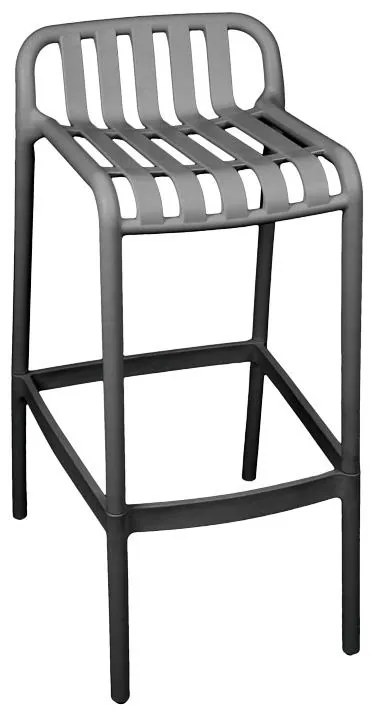 Σκαμπό μπαρ Zoi pp σε ανθρακί απόχρωση 36x56x87 εκ. 36x56x87 εκ.