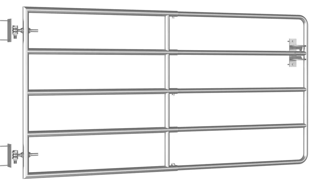 vidaXL Πόρτα Αγροκτήματος με 5 Μπάρες Ασημί (95-170)x90 εκ. Ατσάλινη