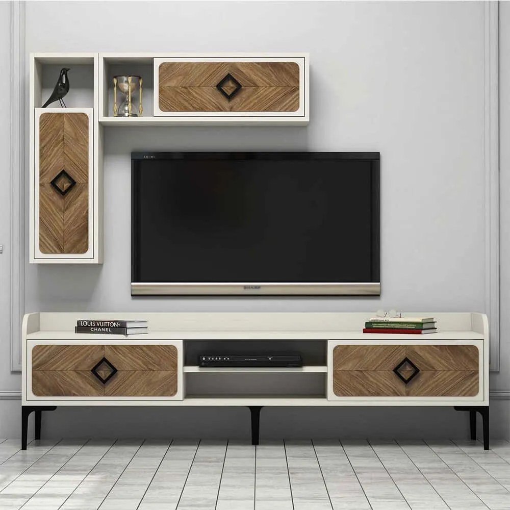 Σύνθεση Τηλεόρασης Samba 845HCT3075 180x35x52cm Cream