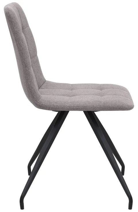 Καρέκλα τραπεζαρίας Bianca Megapap ανοιχτό μπεζ ύφασμα - μεταλλικό μαύρο πόδι 43x56x84εκ.