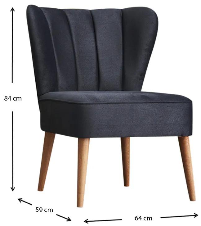 Καρέκλα Layla Megapap υφασμάτινη χρώμα ανθρακί 67x50x80εκ. - Ύφασμα - PRGP043-0005,1