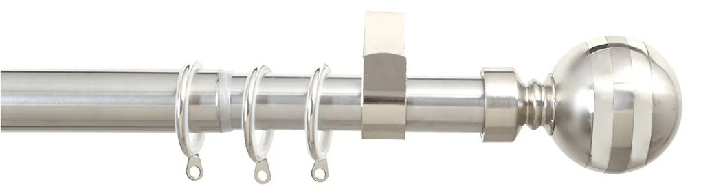 Κουρτινόξυλο Φ28mm Μονό Επεκτεινόμενο 160-300cm Με Άκρα Grace Chrome 998301