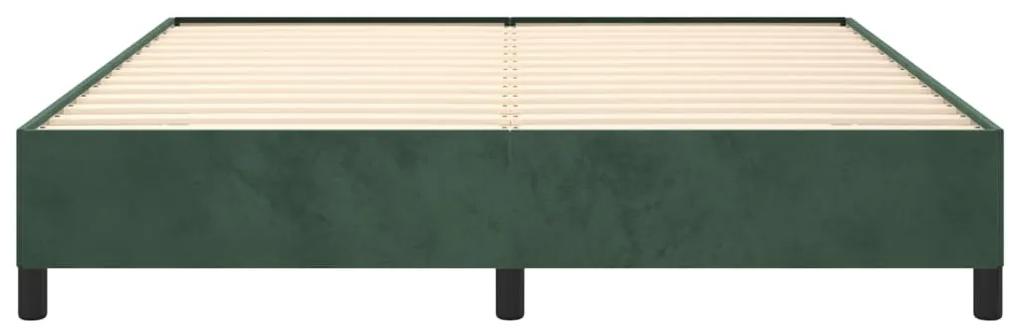 vidaXL Πλαίσιο Κρεβατιού Σκούρο Πράσινο 160x200 εκ. Βελούδινο