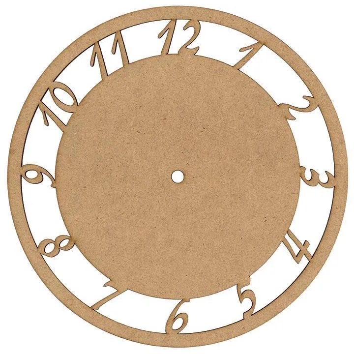 Ρολόι mdf με νούμερα  Ø250x3χιλ. 3 τμχ.