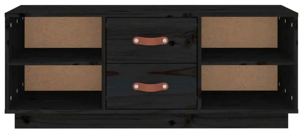 vidaXL Έπιπλο Τηλεόρασης Μαύρο 100 x 34 x 40 εκ. από Μασίφ Ξύλο Πεύκου