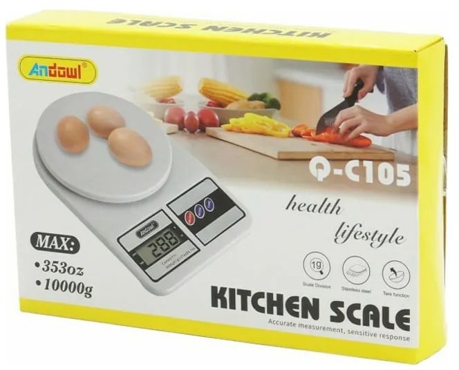 Andowl Ψηφιακή Ζυγαριά Κουζίνας 1gr/10kg Q-C105 - Kitchen Cale