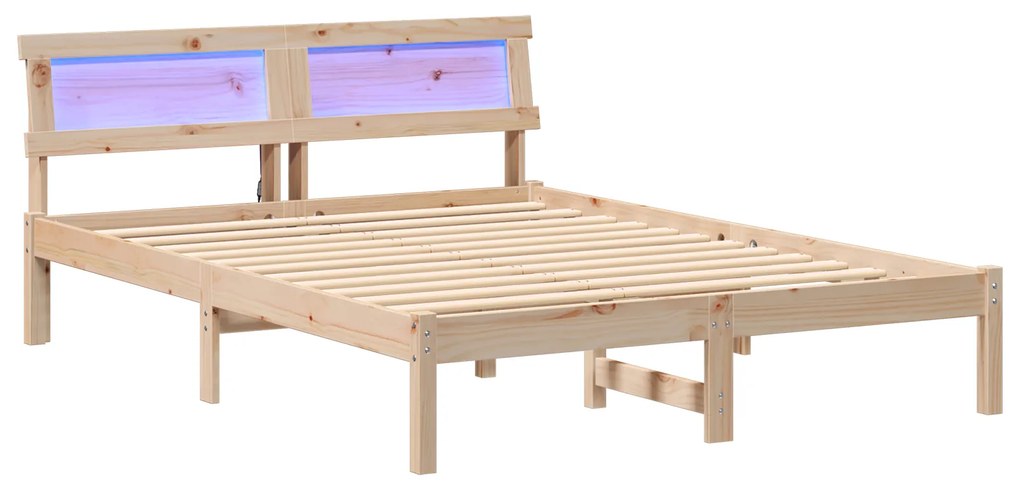 vidaXL Σκελετός Κρεβατιού Καφέ 140 x 190 cm Ξύλο πεύκου