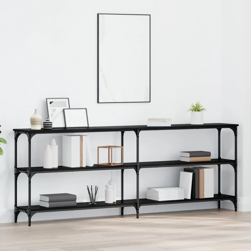 vidaXL Κονσόλα Μαύρη Δρυς 200x29x75 cm Επεξεργασμένο ξύλο