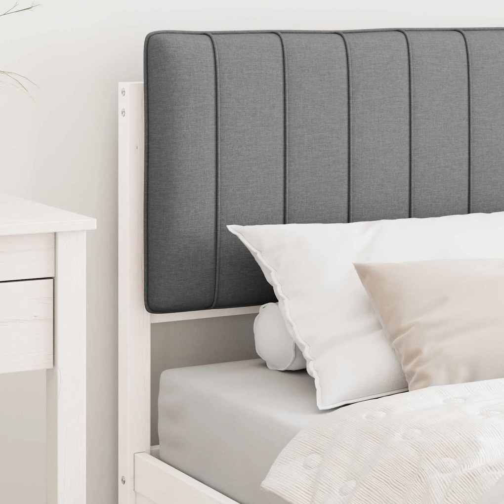 vidaXL Σκελετός Κρεβατιού με Επενδεδυμένο Κεφαλάρι Ανοιχτό γκρι